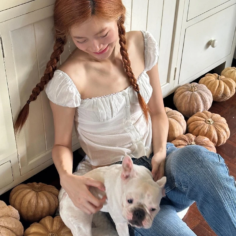 Candyhot Temperament Casual Y2K Backless Crop Tops Summer Square Neck Raglan Sleeve Button Fit Tube Top Vacation Women's Vest image 3
