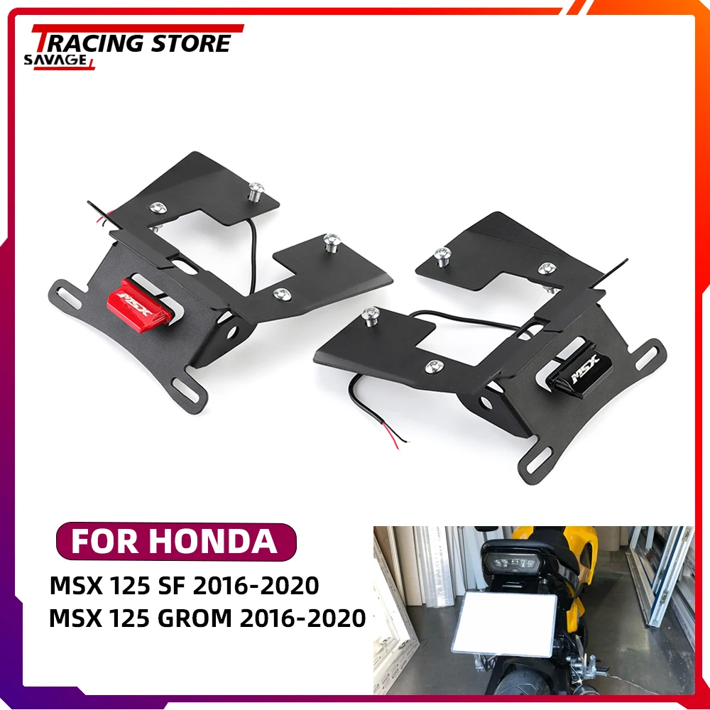 

New For HONDA MSX 125 Grom/SF 2016-2020 Motorcycle License Plate Holder LED Light MSX125 Tail Tidy Fender Eliminator Accessories