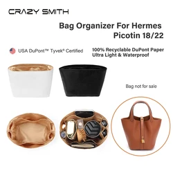 CRAZYSMITH Bag Organizer For Picotin 18 22 bag Dupont Paper Inner Bag Travel Portable Shoulder Tote Bags Insert Support Shaper