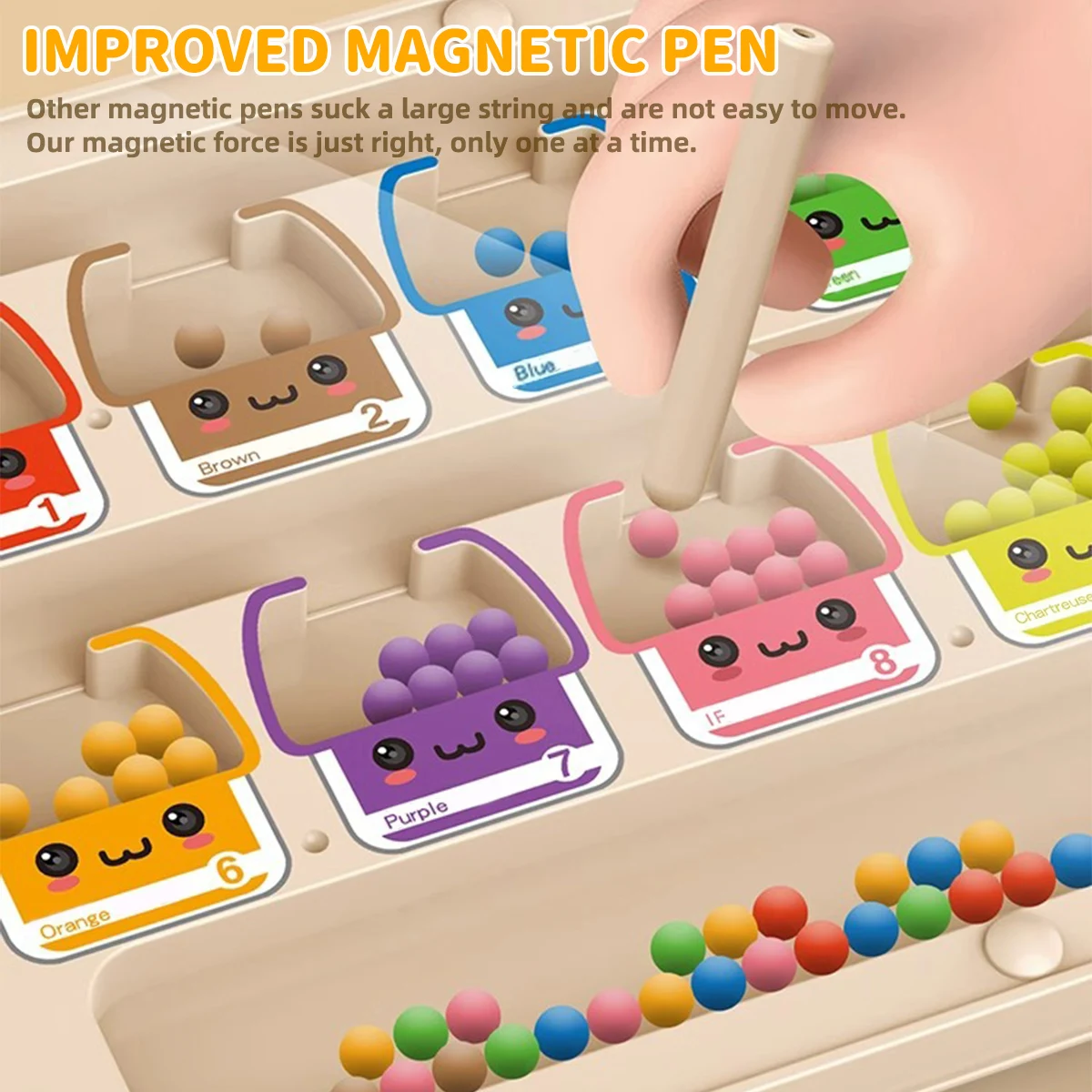 ألعاب مونتيسوري 2 في 1 متاهة خشبية مغناطيسية بأرقام ألوان مغناطيسية مع لوحة رسم للأطفال تعلم العد في مرحلة ما قبل المدرسة