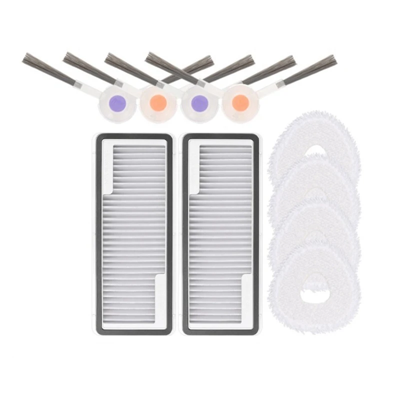10 pçs para narwal j4/j4 lite robô aspiradores acessórios escova lateral mop panos filtro peças de reposição
