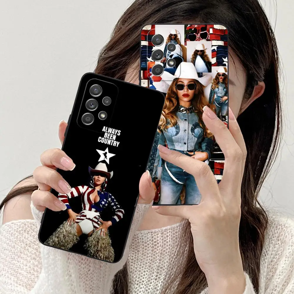 الأزياء B-بيونسيه قضية الهاتف المحمول لسامسونج غالاكسي A56 55 54 53 52 51 36 35 34 23 16 15 5 جرام اللون غطاء فاخر جميل #4