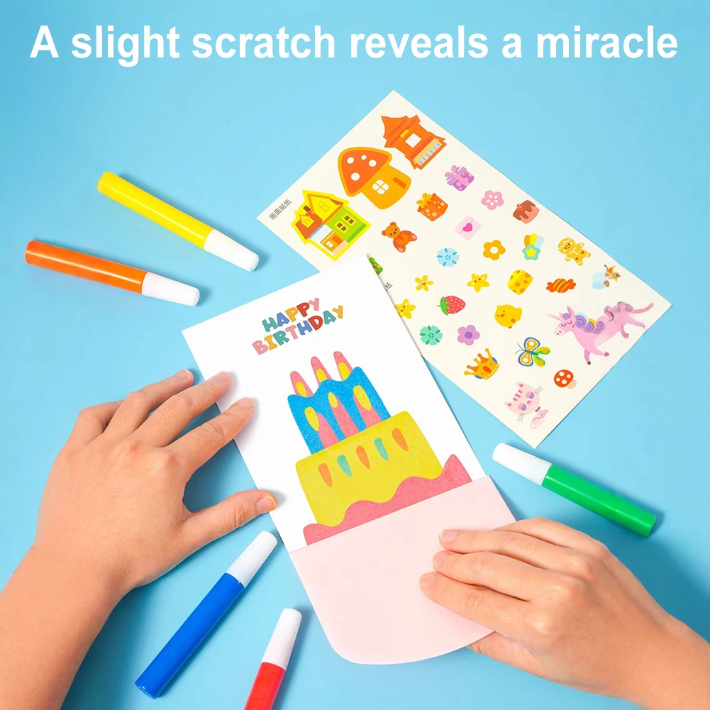 Childrens Painting Crafts Creativity Set Dot Painting Art Kits Color Scratch Painting Set Boys Girls Birthday