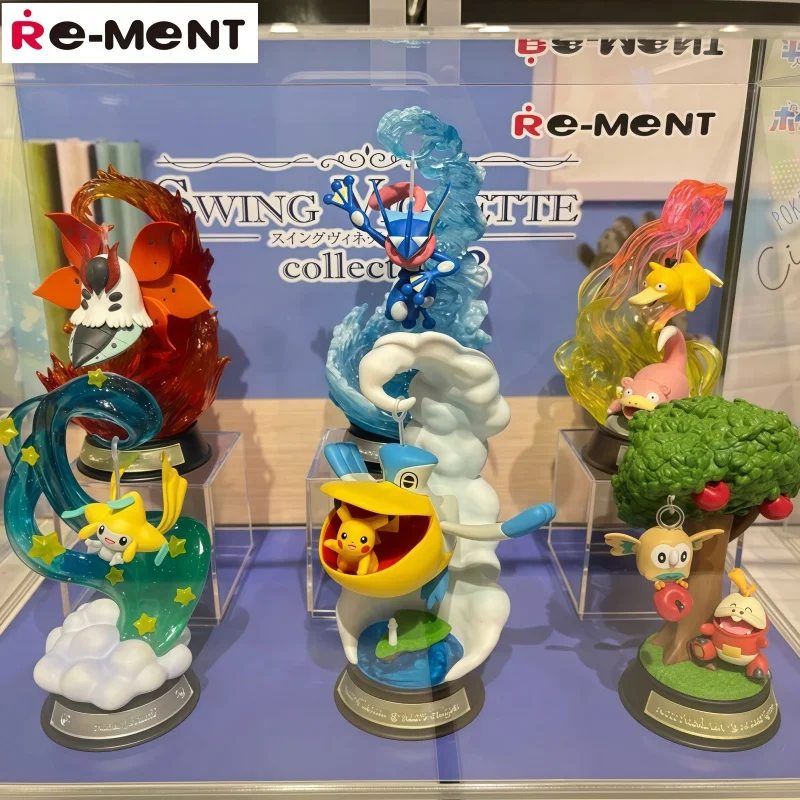 

Re-Ment оригинальная коллекция фигурок Pokemon Swing-Pikachu Jirachi Greninja аниме модели Декор игрушки для подарка на день рождения
