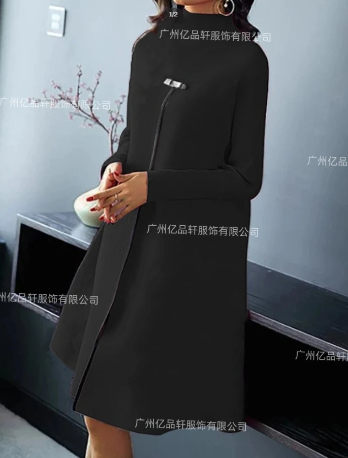 2023 Autumn Winter Spring New Fashion Casual Temperament Style Long Sleeved Round Neck Dress Dresses for Women Elegant