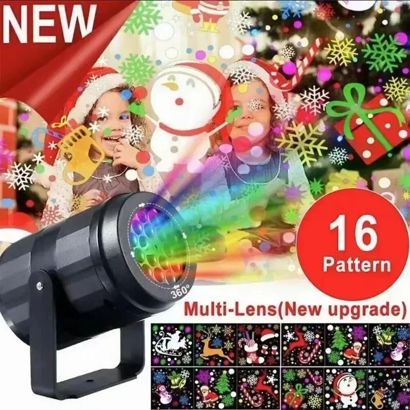 Christmas Projector Snowflake Party Stage Laser Light 360 Rotating LED Christmas Lights Indoor Outdoor Christmas Decoration