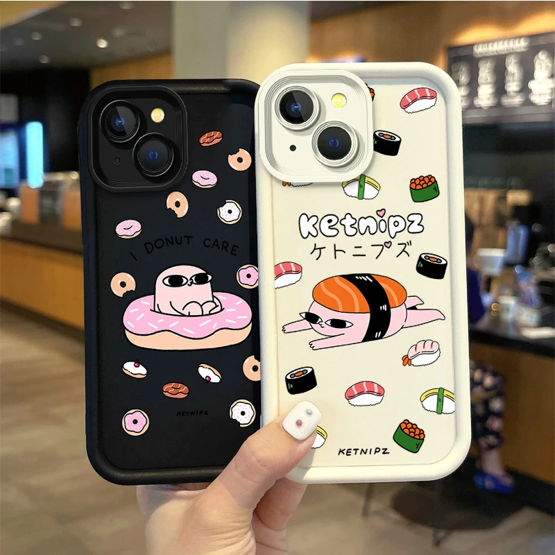 New Fashion Cartoon K-Ketnipz Phone Case For iPhone 16 Pro Max Case 15 14 13 12 11 Pro XR X XS Max 8 7 Silicone Shockproof Cover