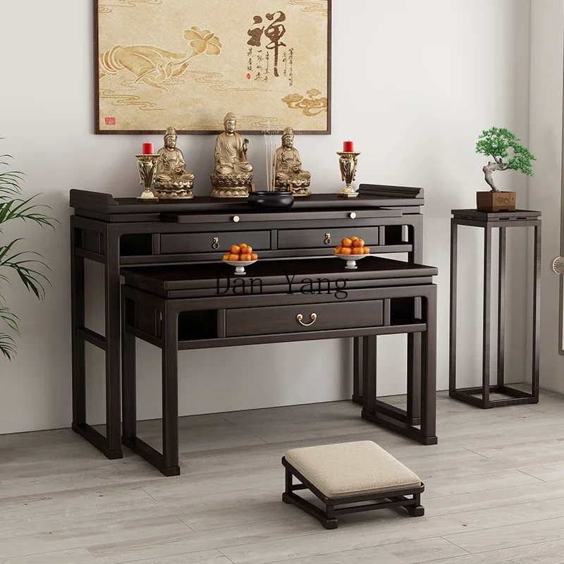 YJ shrine offering table Solid wood incense table Buddhist hall Buddhist shrine offering table Buddhist niche Gongtai offering