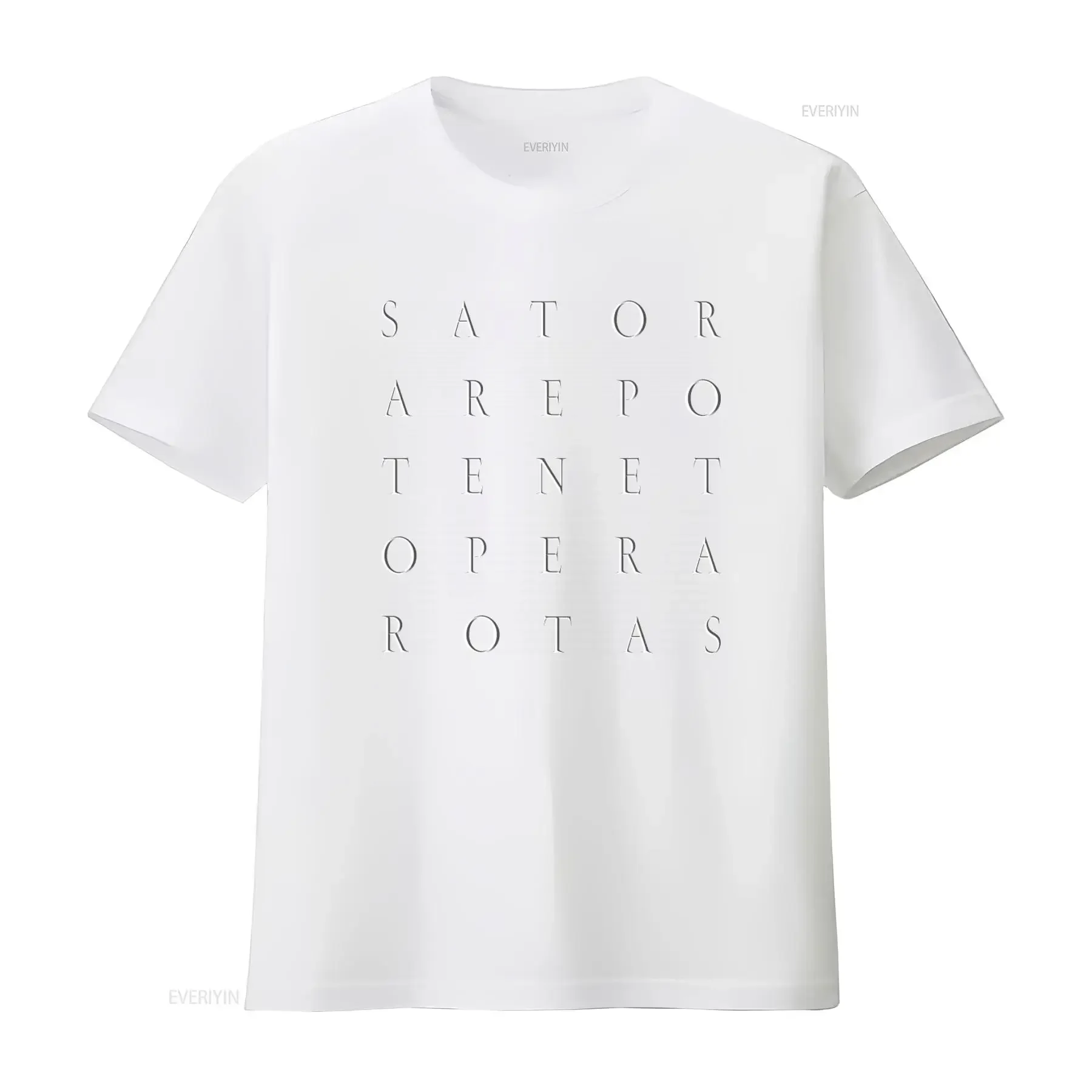Sator Magic Square Print T Shirt for Men Stylish  vintage Washed fashion Casual Soft Unisex graphic Breathable streetwear - view 3