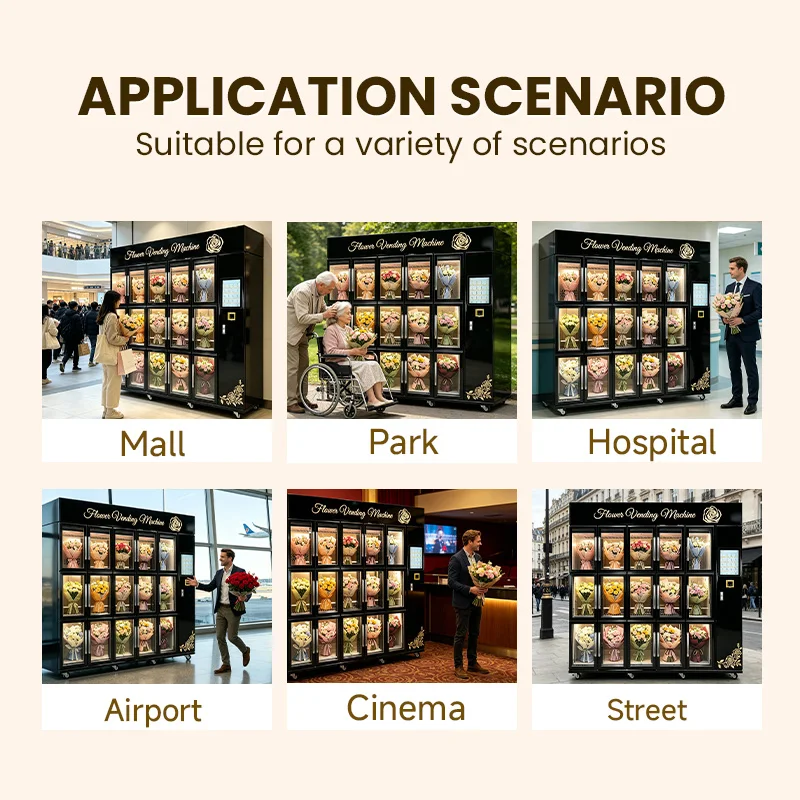 FOODLINE Flower Vending Machine High Security Self‑service Flower Vending Cabinet For Plaza Flower Retail Business
