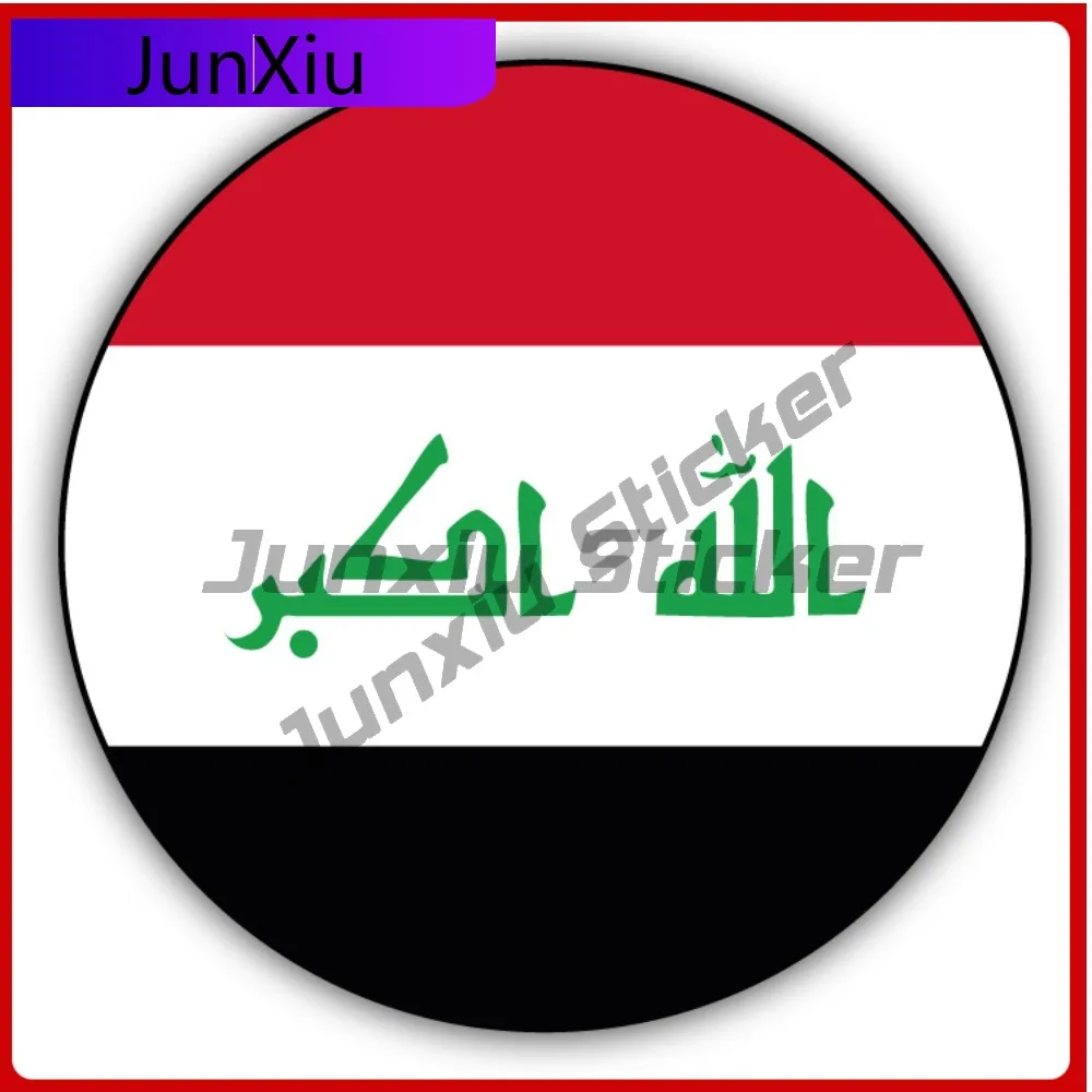 

Iraq Round Flag Cool Premium Fade Resistant Creative Window Decal Decoration Waterproof Vinyl Car Laptop Bumper Auto Exterior