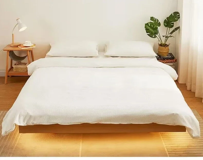 

Nordic, all solid wood, beech, suspended bed, bedroom, wedding bed, simple, modern