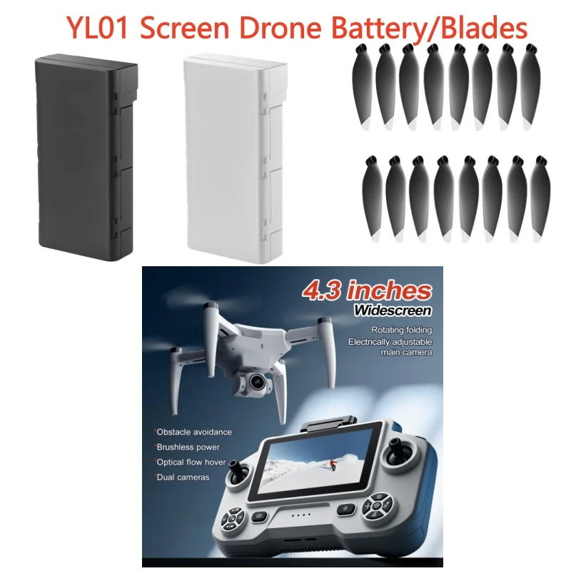 YL01 Drone Battery 3.7V 500MAH Battery/Propeller For YL01 Screen Drone Battery Blades YL01 Dron Battery YL01 RC Dron Parts