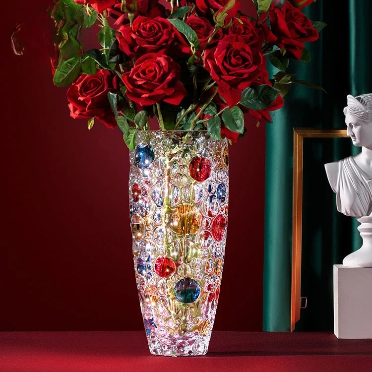 Crystal glass vases, new home move-in gifts, high-end gifts, living room floral arrangements, high-end ornaments