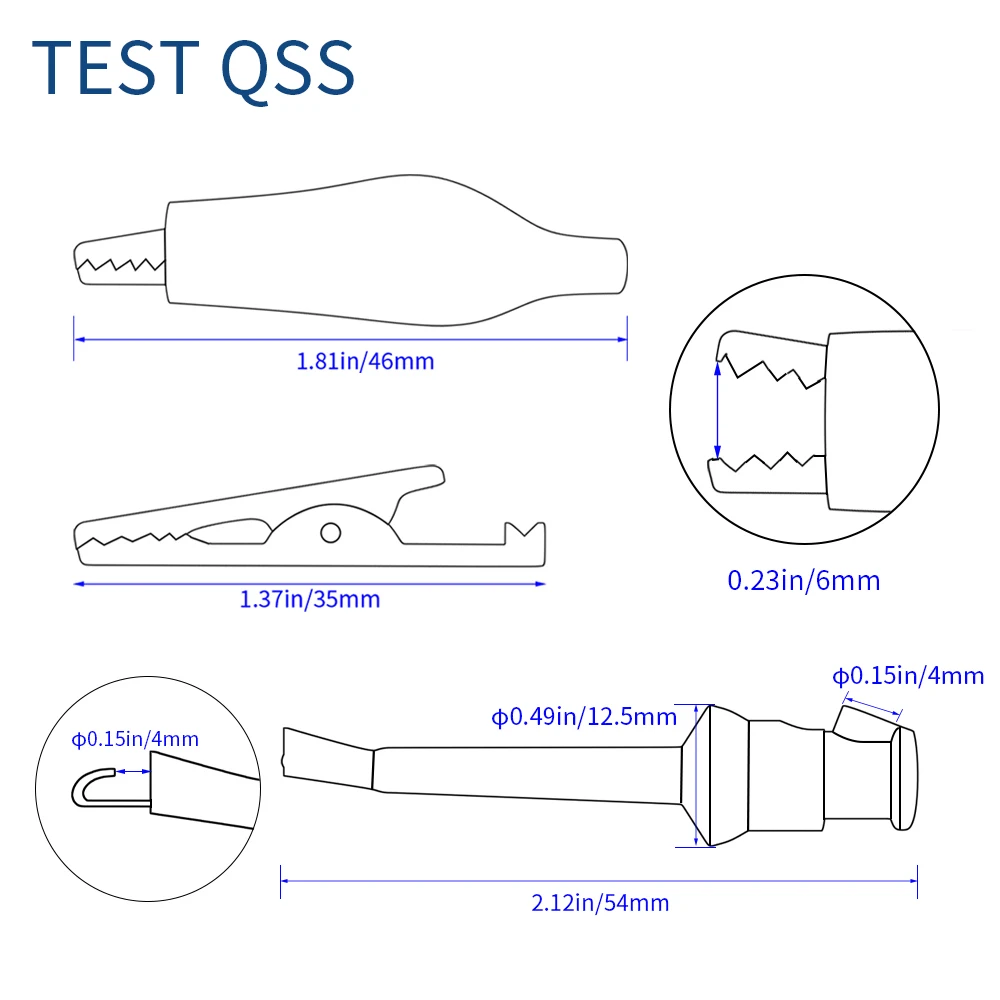 Imagem -03 - Qss-bnc Kit Adaptador com Chumbo de Teste Isolado mm Rotativo Masculino Banana Dupla Jack Qt0087