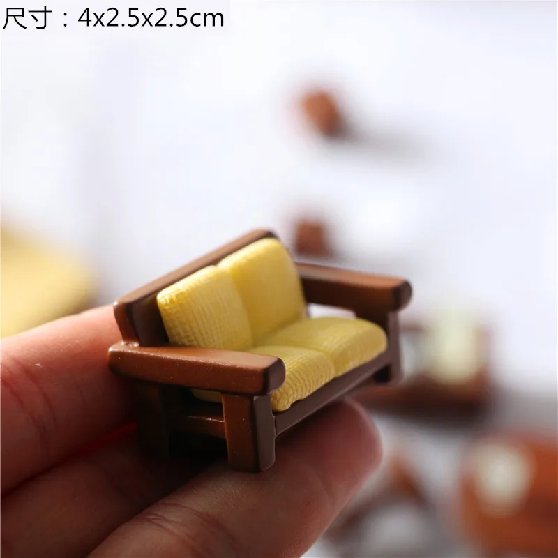 Simulation 1:12 BJD Dollhouse Pocket Furniture Suit Home Decoration Miniature Items Sofa Cabinet  Bed Dolls House Accessories