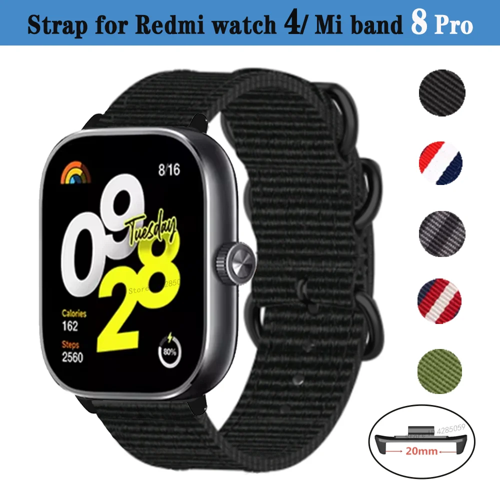 Bracelet en nylon tissé pour montre intelligente Redmi Watch 4, bracelet de montre, bande de sport pour Xiaomi Mi Band 8 Pro, accessoires de bracelet