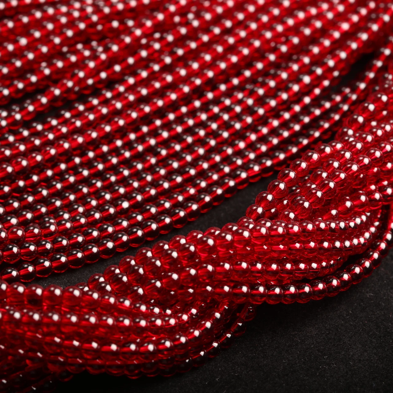 50g 5Strand Crystal Glass Beads Round Loose Spacer Beads for Jewelry Making DIY Bracelet Necklace Accessories