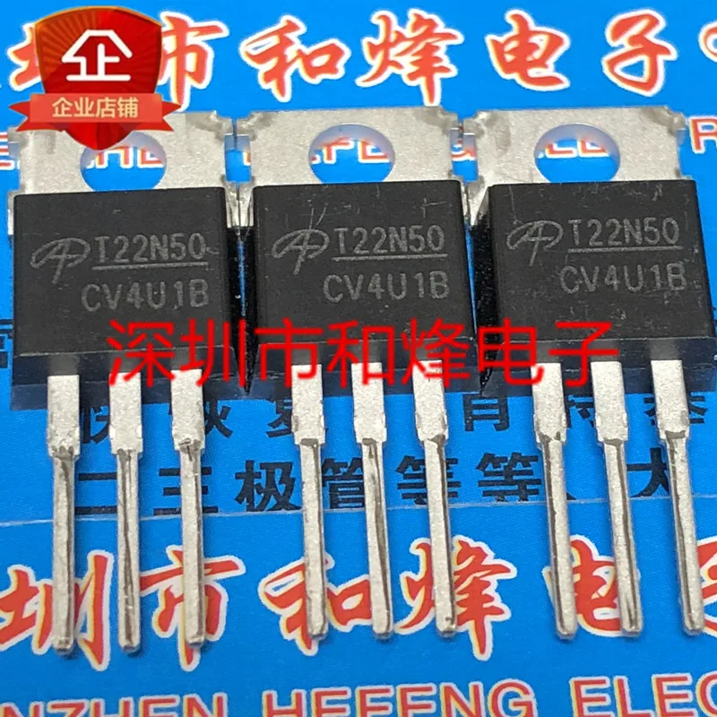 5PCS-10PCS T22N50 AOT22N50 TO-220 500V 22A  Original On Stock Quick shipping