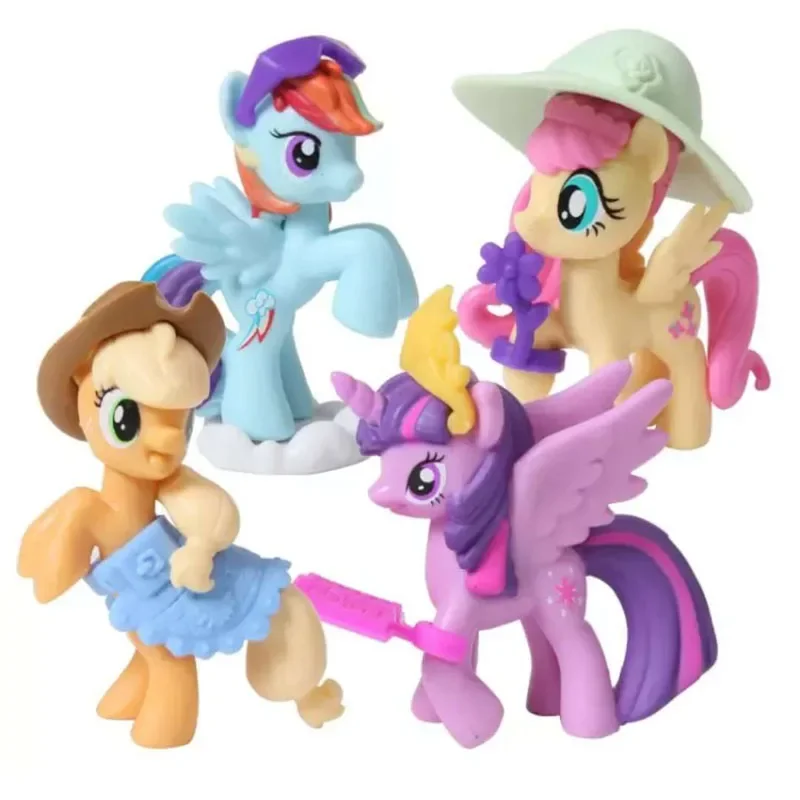 Hasbro My Little Pony 5cm Story Cartoon Figure for Children Gift Kid Unicorn Twilight Sparkle Applejack Fluttershy Kawaii