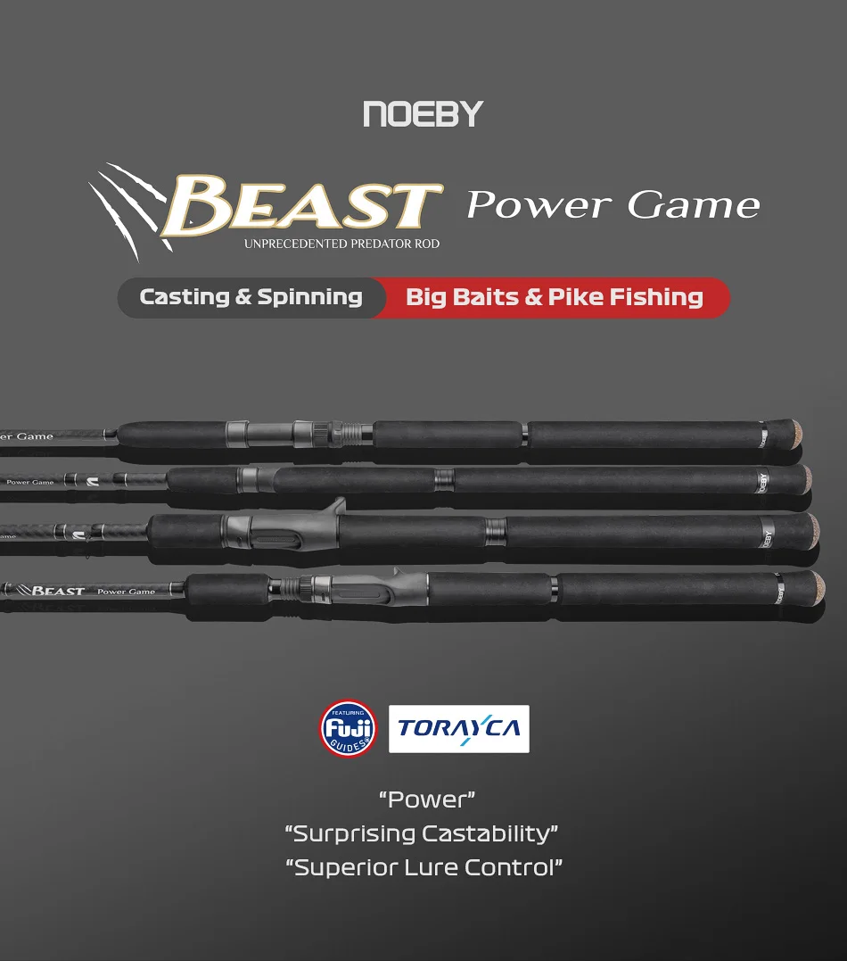 Noeby Hecht Angelrute 1,98 m 2,13 m 2,44 m 2,59 m Fuji Toray Carbon Casting Spinning Big Baits Power Wels Hecht Angelruten – Detail 3