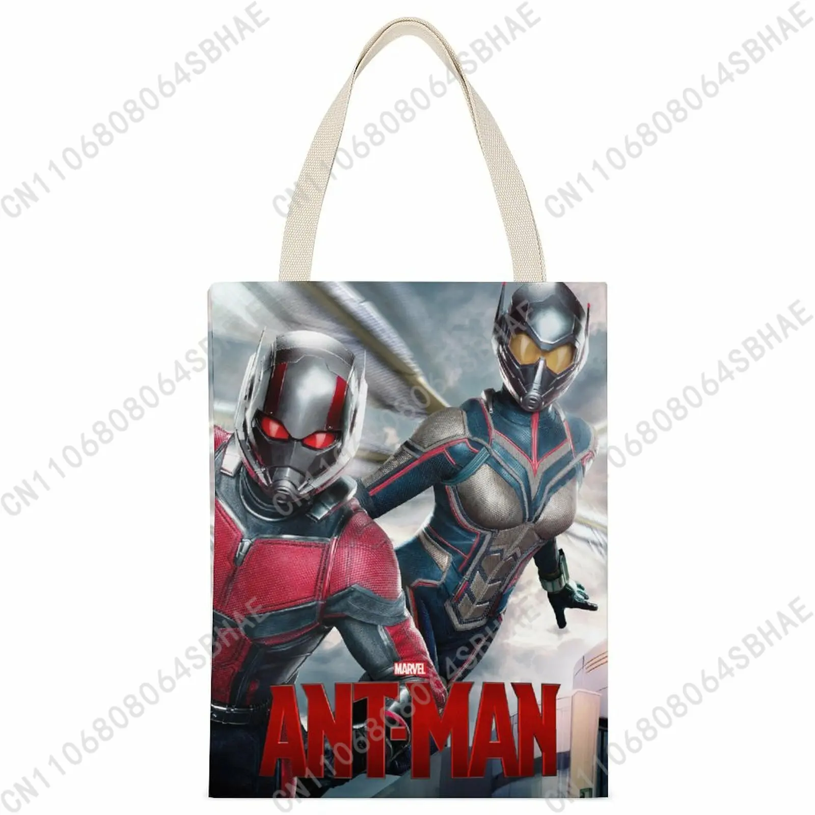 

Холщовая сумка-тоут Marvel Ant-Man, сумки для покупок, женские и мужские многоразовые сумки через плечо, с двусторонней печатью на заказ, подарок для косплея