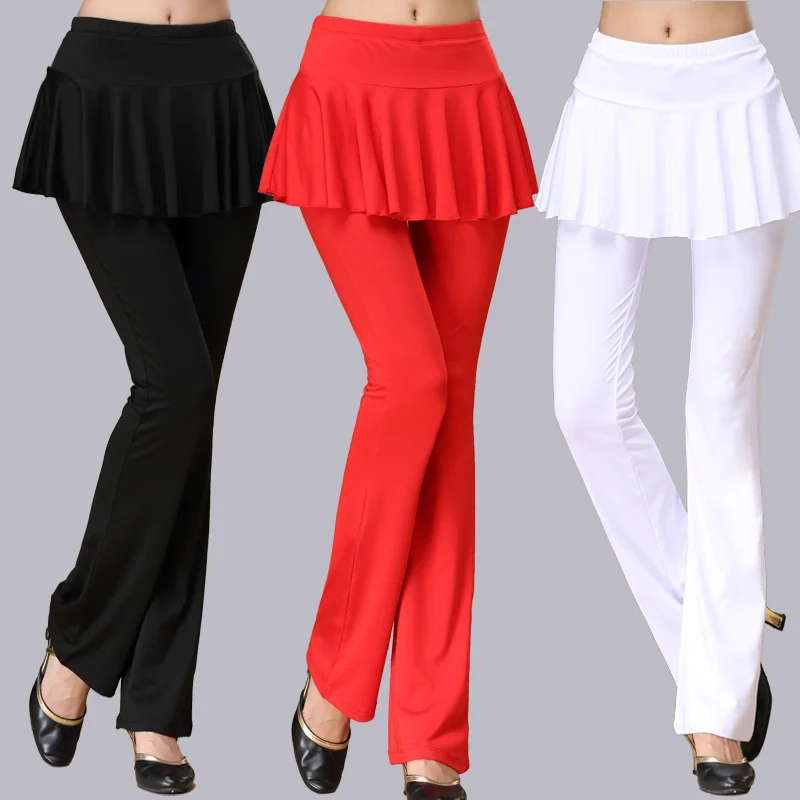 Dance Pant Latin Dance Pants Adult Dancing Costumes Women Ballroom Competition Dancing Pants Belly Practice Trousers Skirt