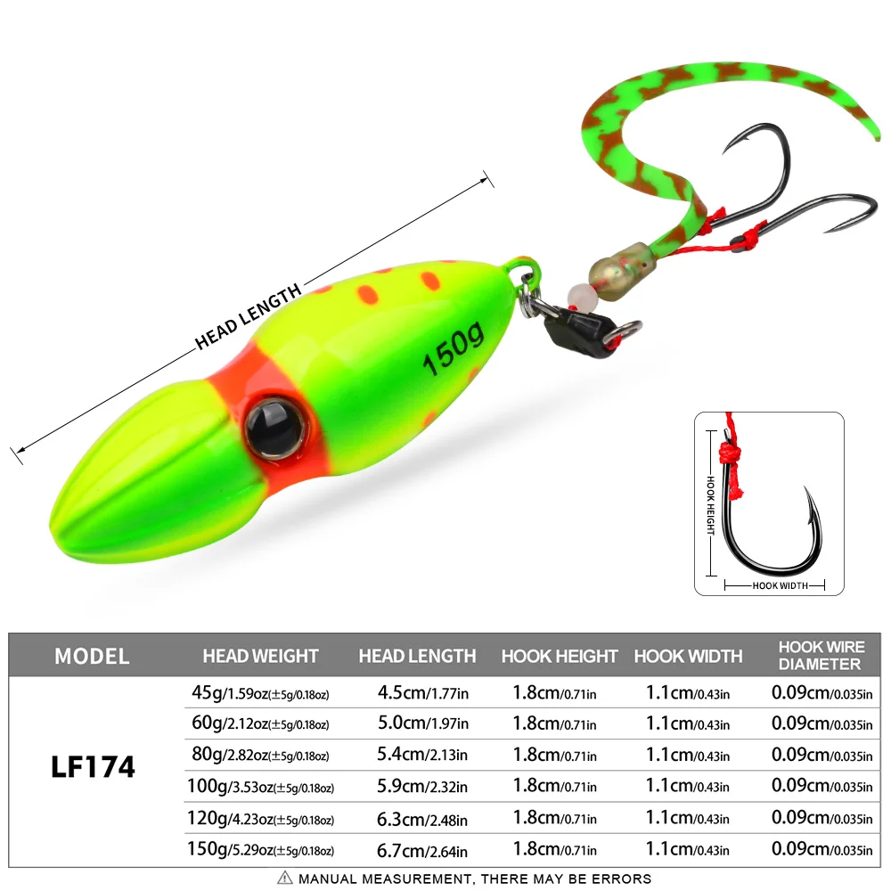 PROBEROS 1PC Gourd Slider Jig Saltwater Jigging Lure Slow Jig Head With with Butterfly Hook and Skirt Lureluminous Fishing Bait view 2