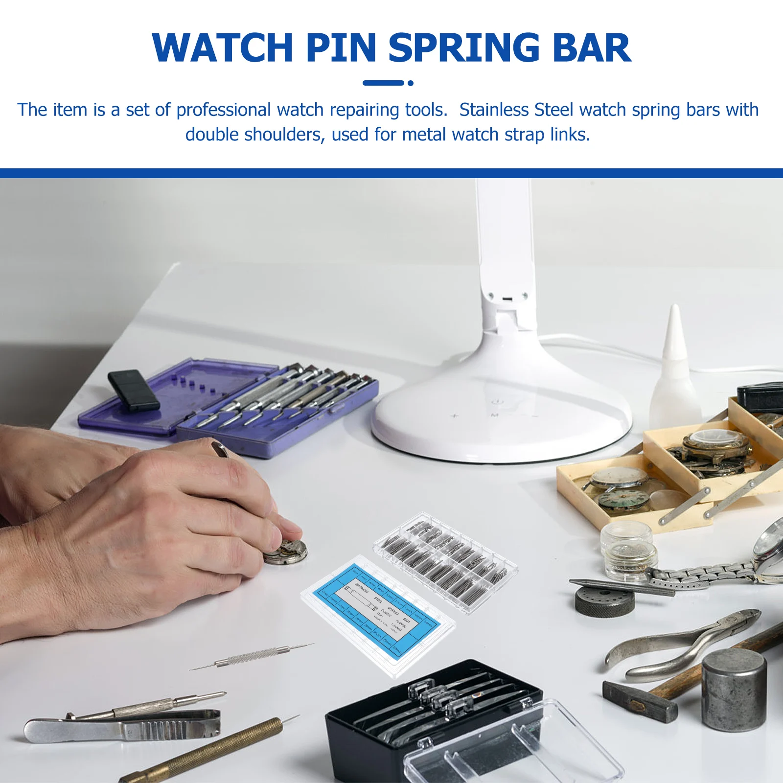 Watch Repair Strap Remover Tools Stainless Steel Spring Bar Metal Band Pin Boxed