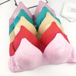 Women's 36-42 A/B Push Up Bra for Big Breasted Sexy Floral Print Underwear Bras Girls Thin Mommy Bralette Lingerie Intimate