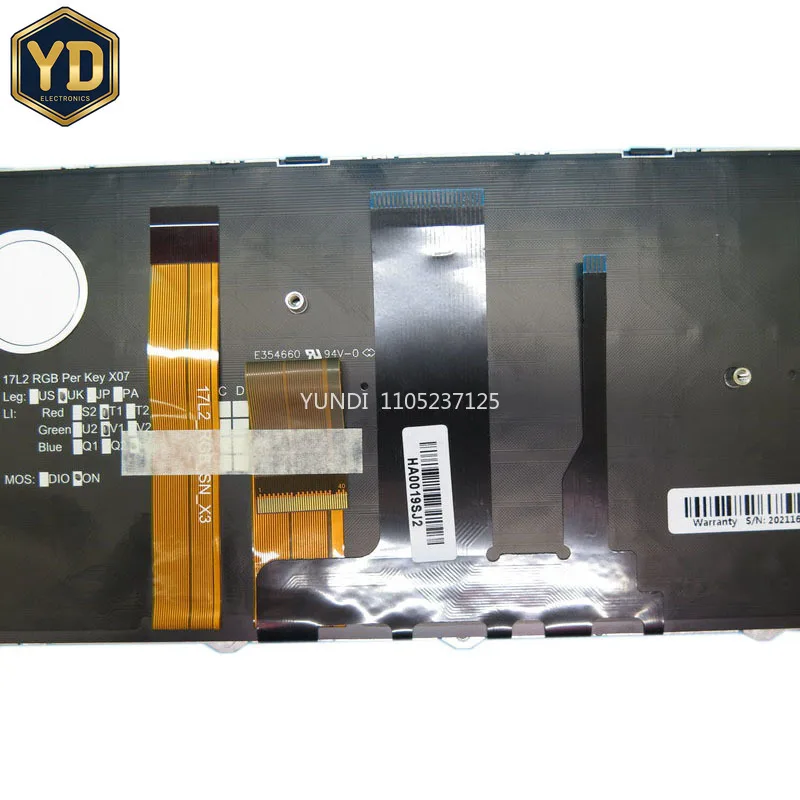 YD PER KEY Backlit Keyboard For CLEVO P950 P950ED P960 P960ED P970 P970ED PA70 PA71 Belgium Denmark German Norwegian US Black Fr