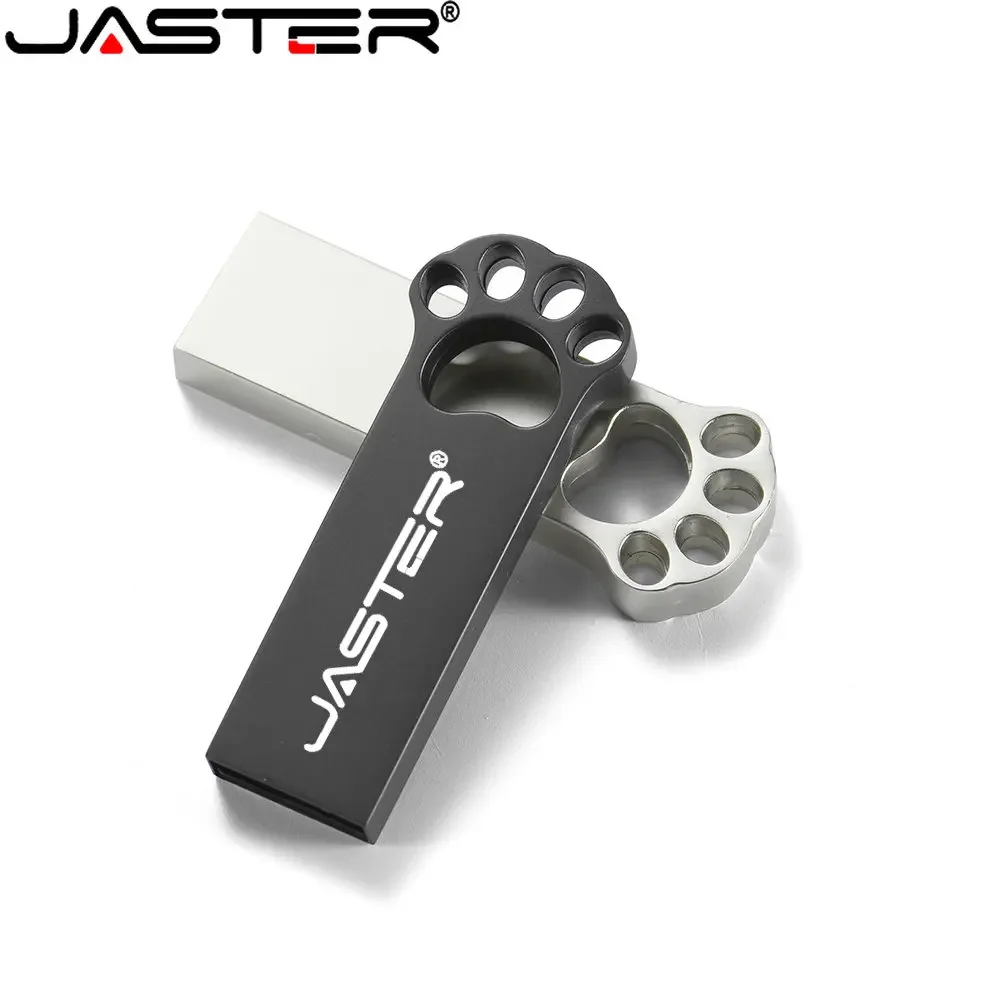 Unidad Flash USB 2,0 de 64GB, adaptadores ahuecados con forma de Pata de Gato, regalo creativo, Pen Drive de Metal a prueba de agua, 32GB, disco U