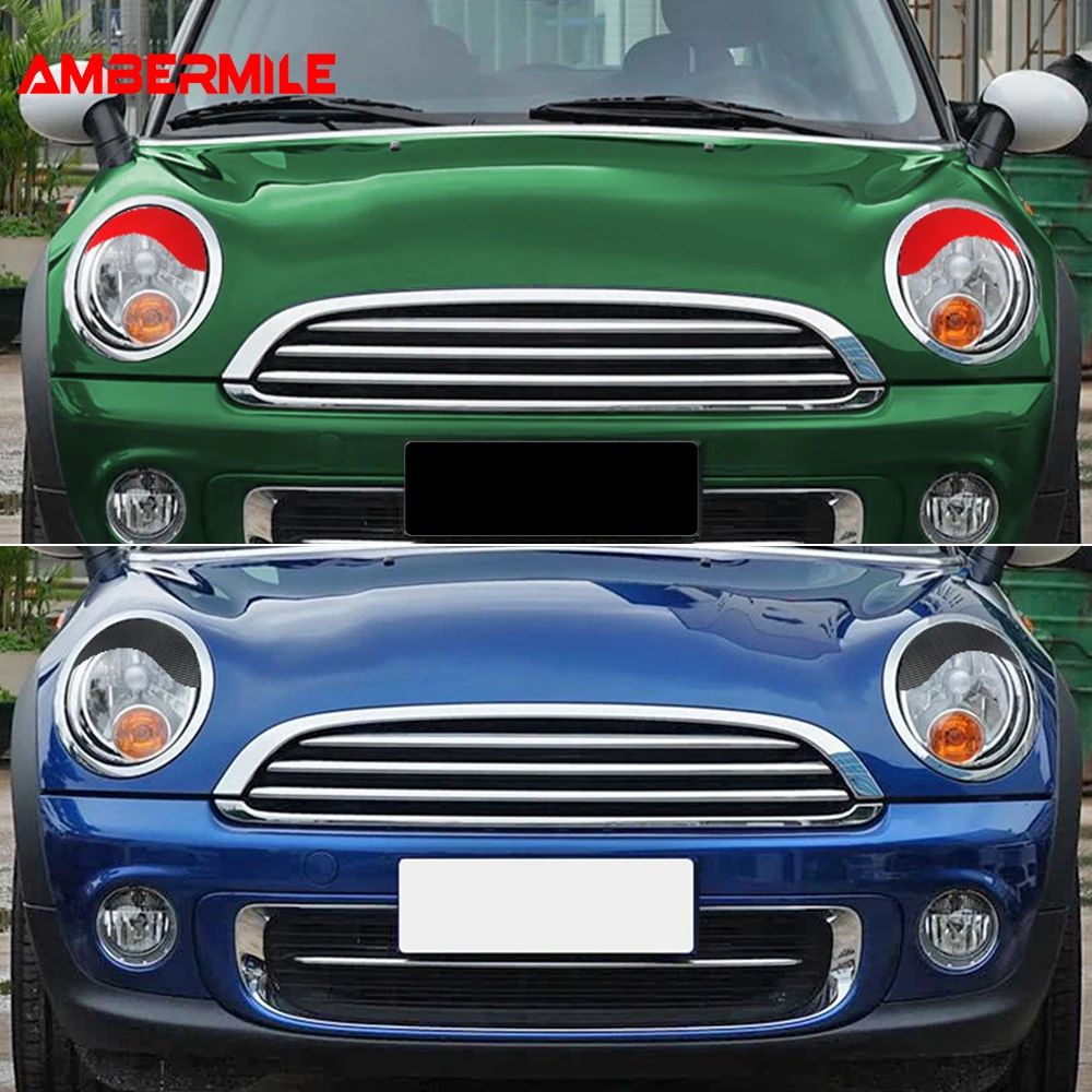 ABS for Mini R55 R56 R57 R58 R59 Car Headlight Eyelid Eyebrow Sticker Cover Eyelids Moulding Trim Styling 2pcs/set Accessories