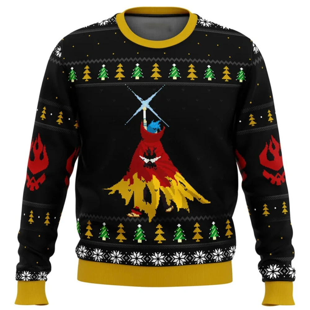 Gurren Lagann-Pull de Noël pour Homme et Femme, Col Rond, Manches sulf, Nouveau Sweat-shirt, Vente Chaude