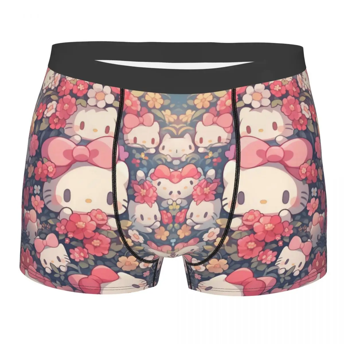 

Классическое нижнее белье с принтом Hello Kitty, мужские эластичные розовые трусы-боксеры с героями мультфильмов Kawaii, шорты, мягкие трусы для мужчин