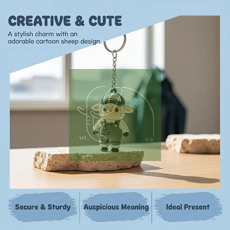 Cute Cartoon Sheep PVC Keychains With Lovely Outfits Sturdy Metal Ring For Nice Bag Decor Gift For Kids And Friends