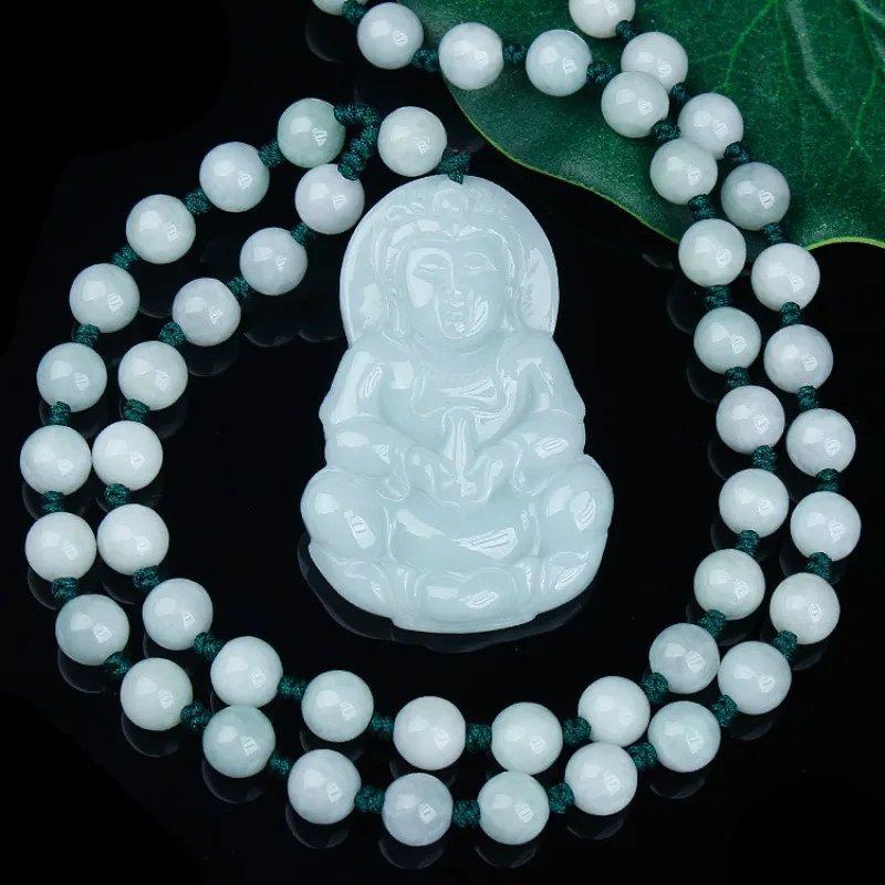 A Goods Ice Glutinous Seed Large Guanyin Pendant, The Same for Men and Women