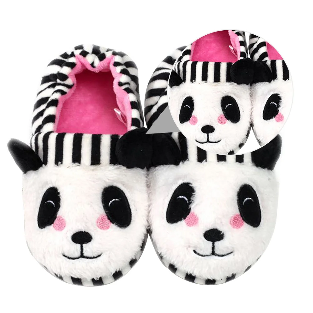 

1Pair Warm Children Slippers Cartoon Panda Design Lightweight Comfortable Antislip Bedroom Kitchen Study Dormitory
