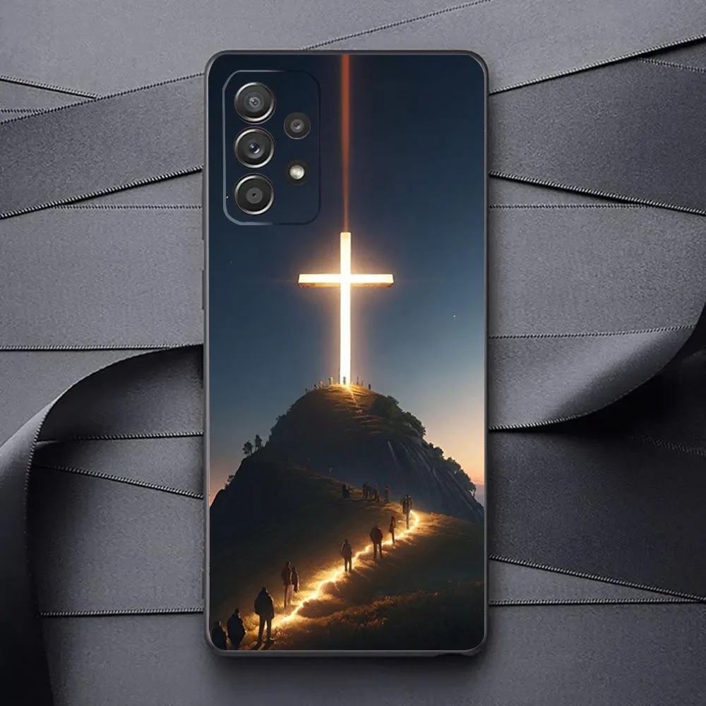 Bible Verse Jesus Christ Christian Phone Case For Samsung Galaxy A13,A21s,A22,A31,A32,A52,A53,A71,A80,A91 Soft Black Phone Cover