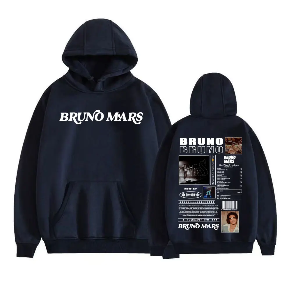 Rapero Bruno Mars álbum Tour Merch con capucha hombres mujeres moda Vintage Hip Hop sudadera manga larga Sudadera con capucha de gran tamaño ropa de calle