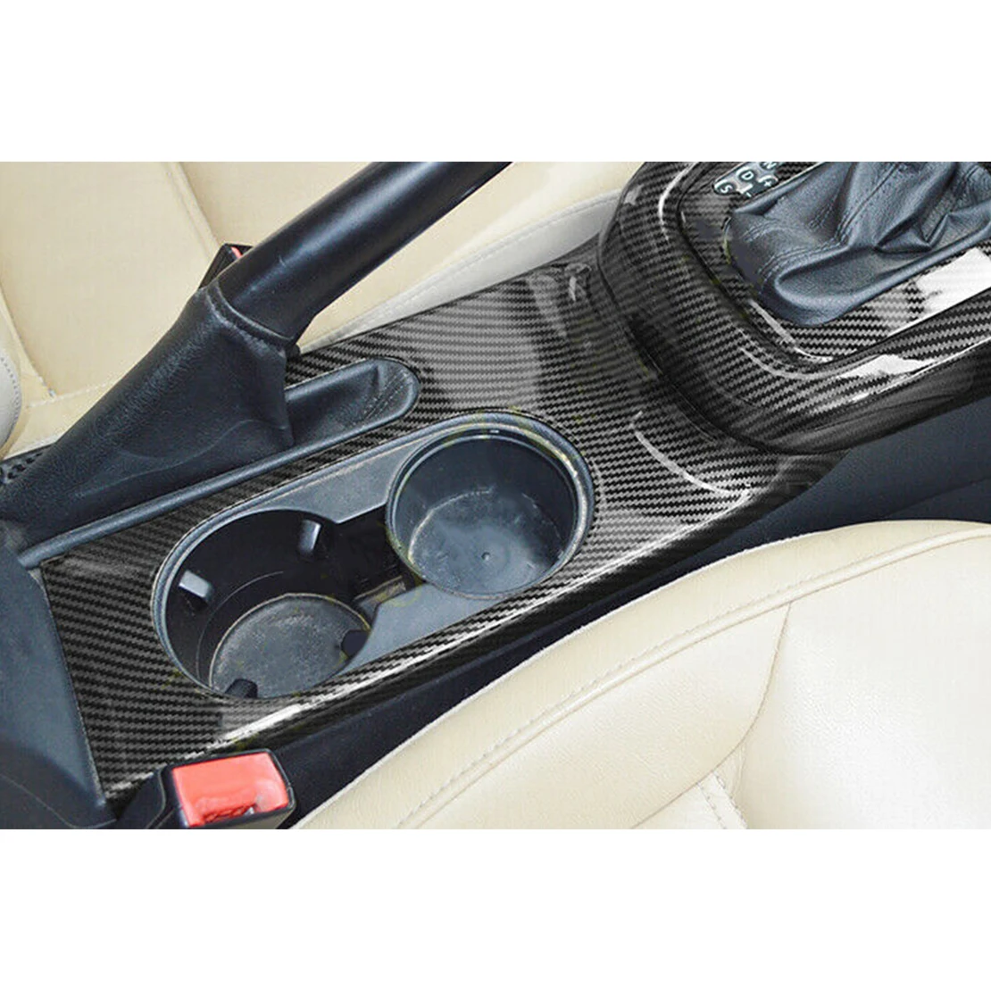Console Gear Shift Water Cup Holder Frame Trim Cover Carbon Fiber Style LHD Fit For VW Jetta MK6 2011-2014 2015 2016 2017 2018