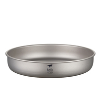 Keith Titanium Plate 1L, Bacteriostatic Flatware, Outdoor Picnic Tableware Titanium Dish  ,Fruit Noodles Sushi Salad Food Plate