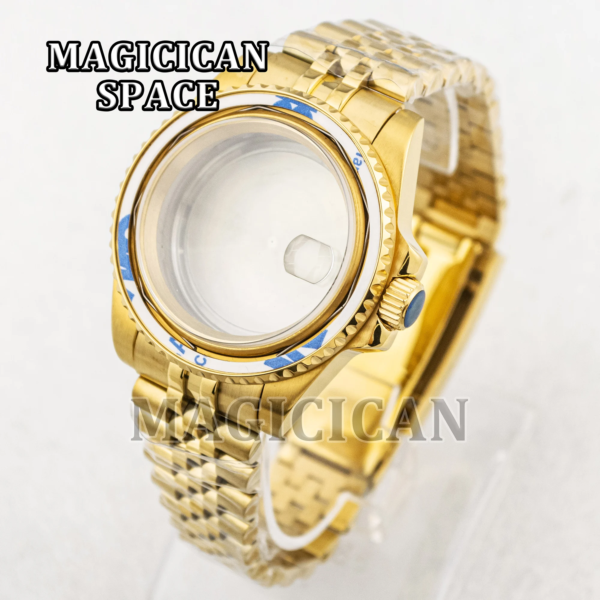 40mm NH35 Watch Case New Jubilee Bracelet Sapphire Glass Stainless Steel for NH34/NH35/NH36 Movement 28.5mm Dial SUB GMT Case