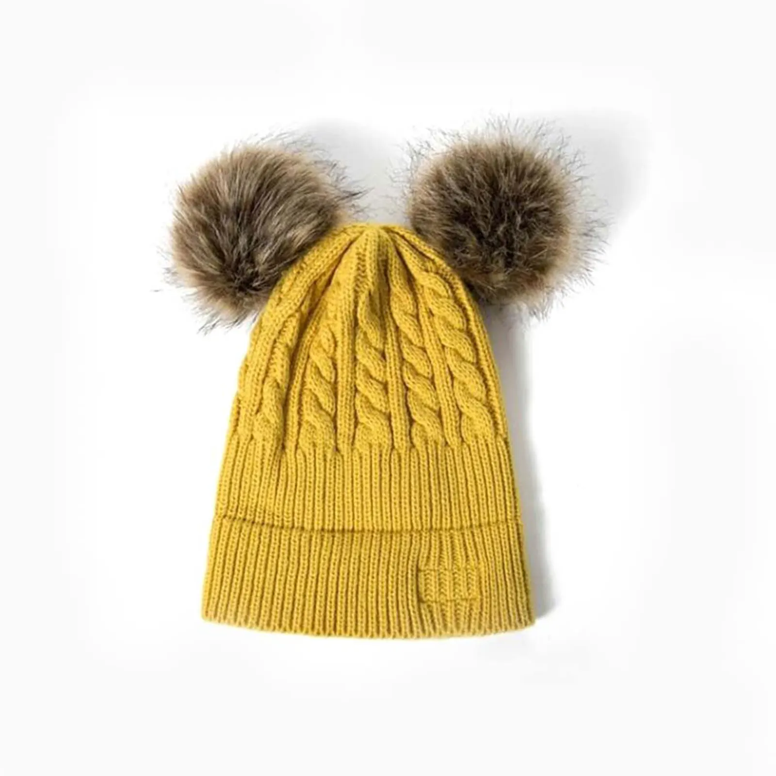 

Knitted Hat Kids Winter Warm Pom Pom Beanie Toddler Boys Girls Soft Cozy Fashion Photo Studio Birthday