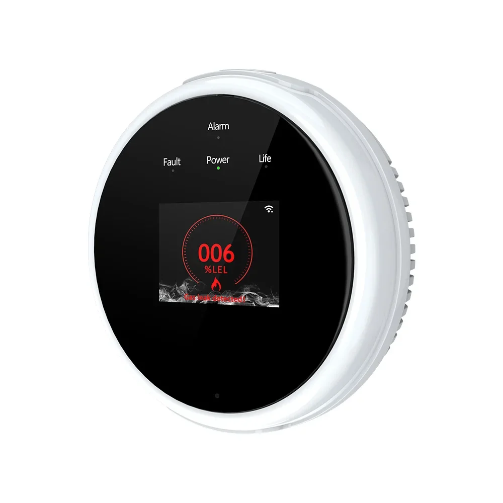 Tuya WiFi Smart Gas Alarm Home Gas Leak Detector LCD Display Natural Gas LPG Detecting Solenoid Valve Combustible Gas Detector