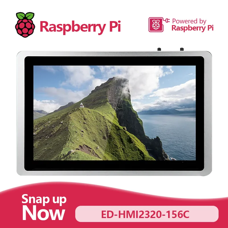 Broadcom BCM2711 ED-HMI2320-156C-1832, Fanless Raspberry Pi CM4 panel PC features 15.6-inch touchscreen display