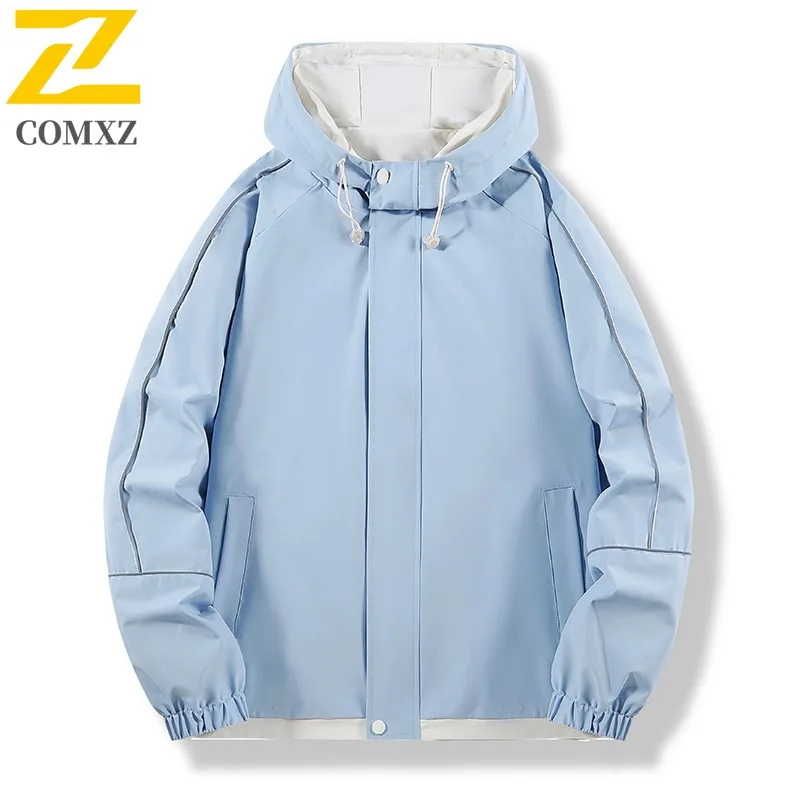 

COMXZ Мужская тонкая куртка трендовая ветровка с капюшоном для альпинизма на открытом воздухе пальто больших размеров походная универсальная однослойная куртка