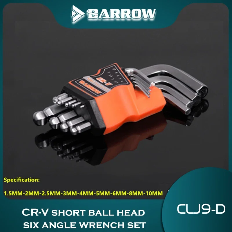 

Barrow Hex Wrench Kits 1.5/2/2.5/3/4/6/8/10mmShort Ball Head, One Set of 9 Wrench Computer Case Tools Gadget Set CLJ9-D