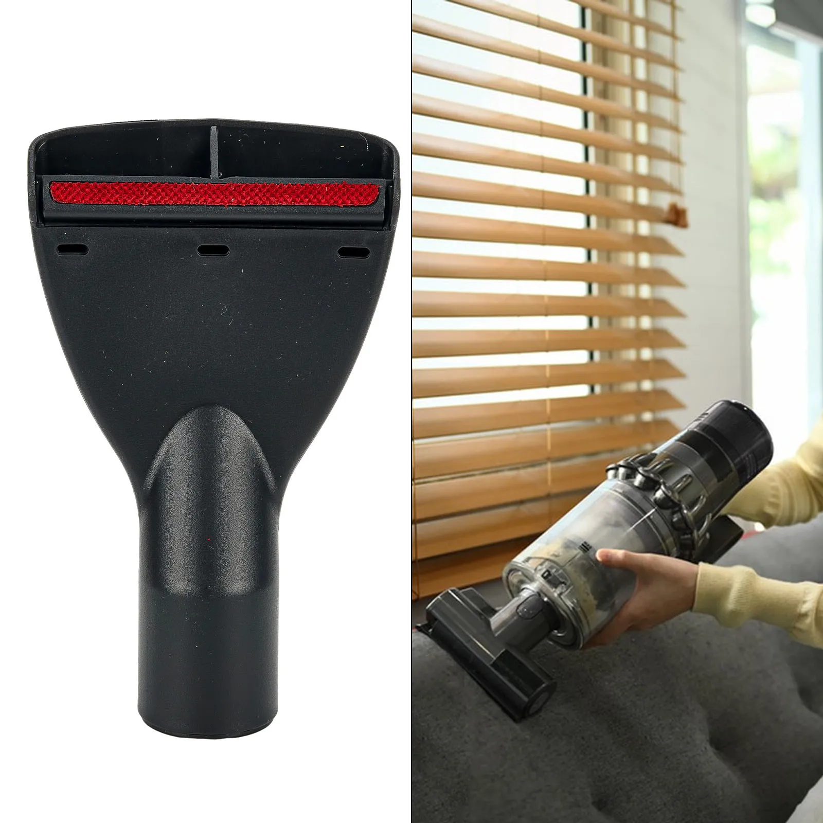 Useful Convenient Upholstery Tool W/ Adapter Supply Tips Vacuum Cleaner 32/35mm Diameter Black Parts Attachment