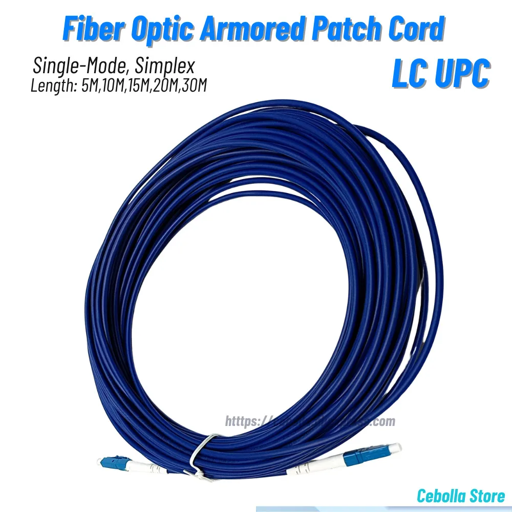 Armored Optical Patch Cord LC-LC UPC Simplex SM FTTH Fiber Optic Jumper Cable 5M/10M/15M/20M/30M